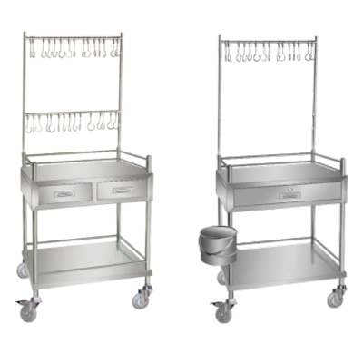 上海躍進醫(yī)用輸液車不銹鋼吊瓶手推車